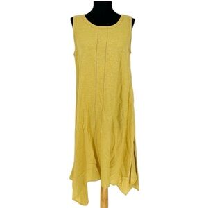 Cynthia Rowley mustard Butter yellow sleeveless‎ linen blend dress Small